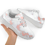 White Rose Gold Marble Print Sport Shoes GearFrost