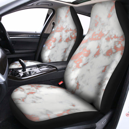 White Rose Gold Marble Print Universal Fit Car Seat Covers