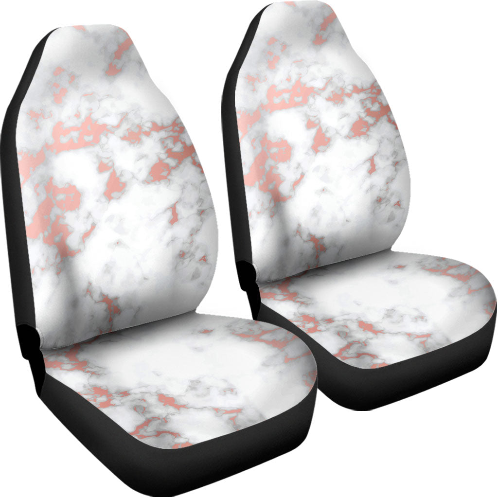 White Rose Gold Marble Print Universal Fit Car Seat Covers