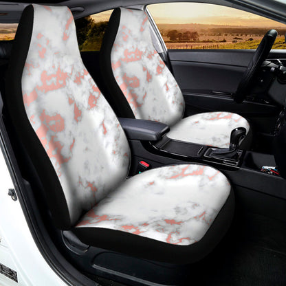 White Rose Gold Marble Print Universal Fit Car Seat Covers