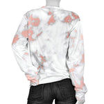 White Rose Gold Marble Print Women's Crewneck Sweatshirt GearFrost