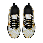 White Rose Print Black Sneakers