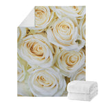 White Rose Print Blanket
