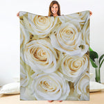 White Rose Print Blanket