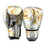 White Rose Print Boxing Gloves