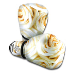 White Rose Print Boxing Gloves