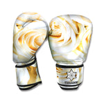 White Rose Print Boxing Gloves