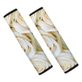 White Rose Print Car Seat Belt Covers