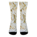 White Rose Print Crew Socks
