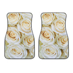 White Rose Print Front Car Floor Mats