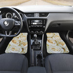 White Rose Print Front Car Floor Mats