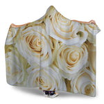 White Rose Print Hooded Blanket