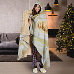 White Rose Print Hooded Blanket