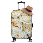 White Rose Print Luggage Cover