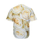 White Rose Print Men's Baseball Jersey