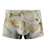 White Rose Print Men's Boxer Briefs