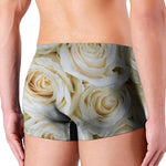 White Rose Print Men's Boxer Briefs