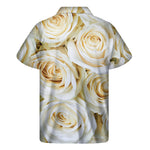 White Rose Print Men's Short Sleeve Shirt