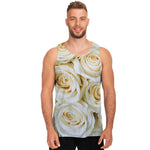 White Rose Print Men's Tank Top