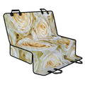 White Rose Print Pet Car Back Seat Cover