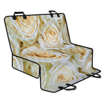White Rose Print Pet Car Back Seat Cover