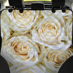 White Rose Print Pet Car Back Seat Cover