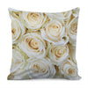White Rose Print Pillow Cover