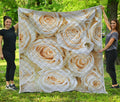 White Rose Print Quilt