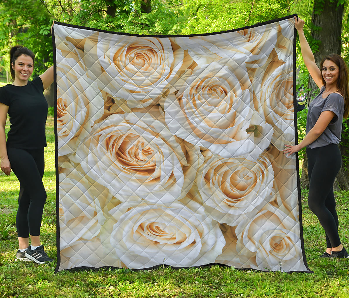 White Rose Print Quilt