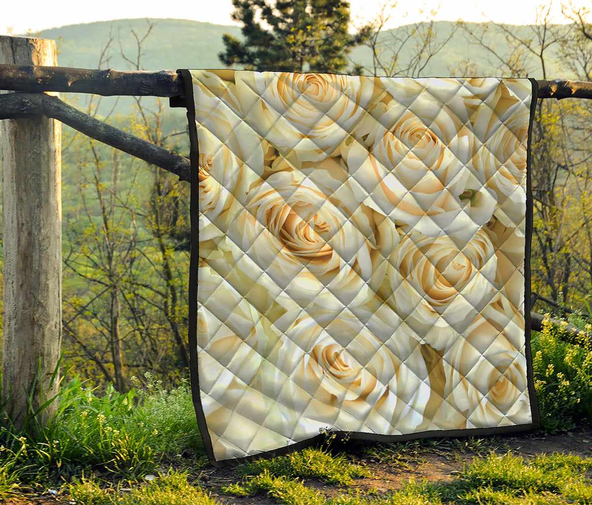 White Rose Print Quilt