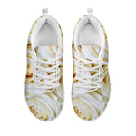 White Rose Print White Sneakers