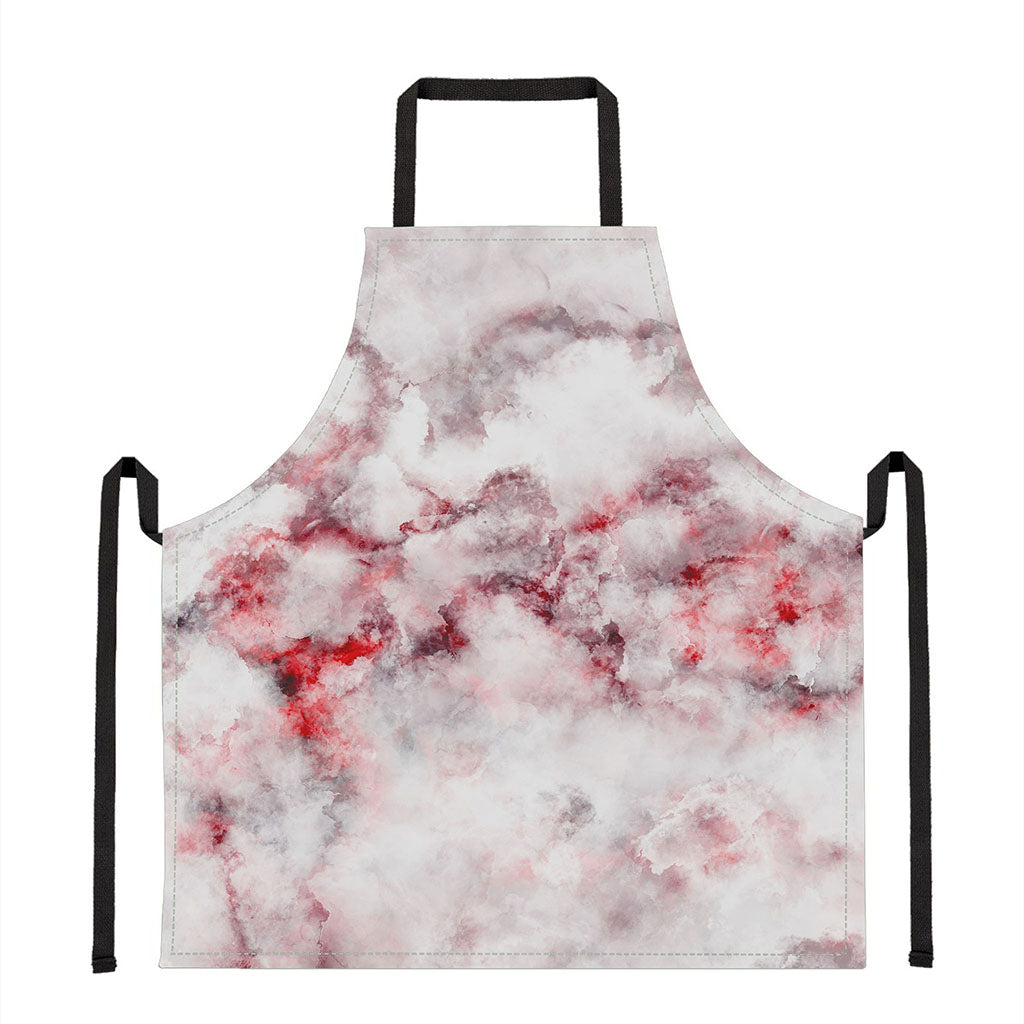 White Ruby Marble Print Apron