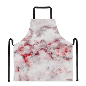 White Ruby Marble Print Apron