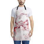 White Ruby Marble Print Apron