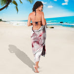 White Ruby Marble Print Beach Sarong Wrap