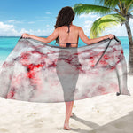 White Ruby Marble Print Beach Sarong Wrap