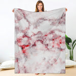 White Ruby Marble Print Blanket