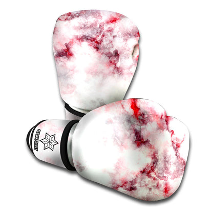White Ruby Marble Print Boxing Gloves