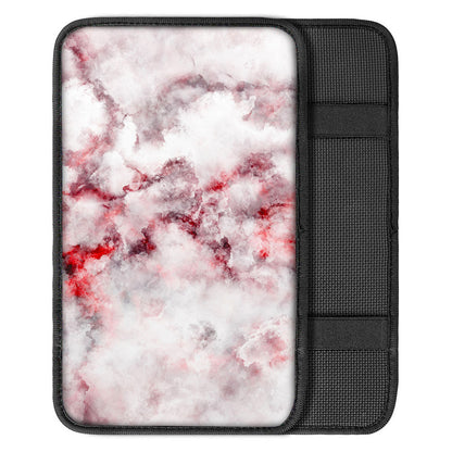 White Ruby Marble Print Car Center Console Cover