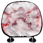 White Ruby Marble Print Car Headrest Covers