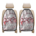White Ruby Marble Print Car Seat Organizers