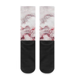 White Ruby Marble Print Crew Socks