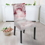 White Ruby Marble Print Dining Chair Slipcover