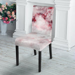 White Ruby Marble Print Dining Chair Slipcover