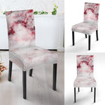 White Ruby Marble Print Dining Chair Slipcover