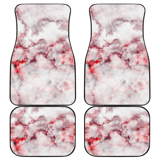 White Ruby Marble Print Front and Back Car Floor Mats