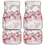 White Ruby Marble Print Front and Back Car Floor Mats