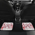 White Ruby Marble Print Front and Back Car Floor Mats