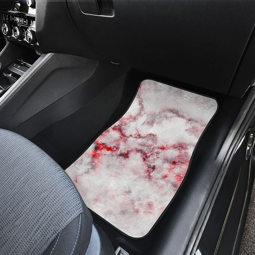 White Ruby Marble Print Front and Back Car Floor Mats