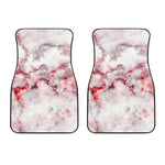 White Ruby Marble Print Front Car Floor Mats